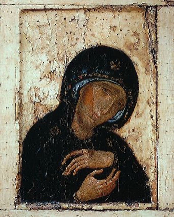 Elizabeth Zelasko utilizó un ícono tradicional de la Madre Dolorosa como referencia para el ícono arquidiocesano, María al pie de la Cruz. (Foto: Dominio público