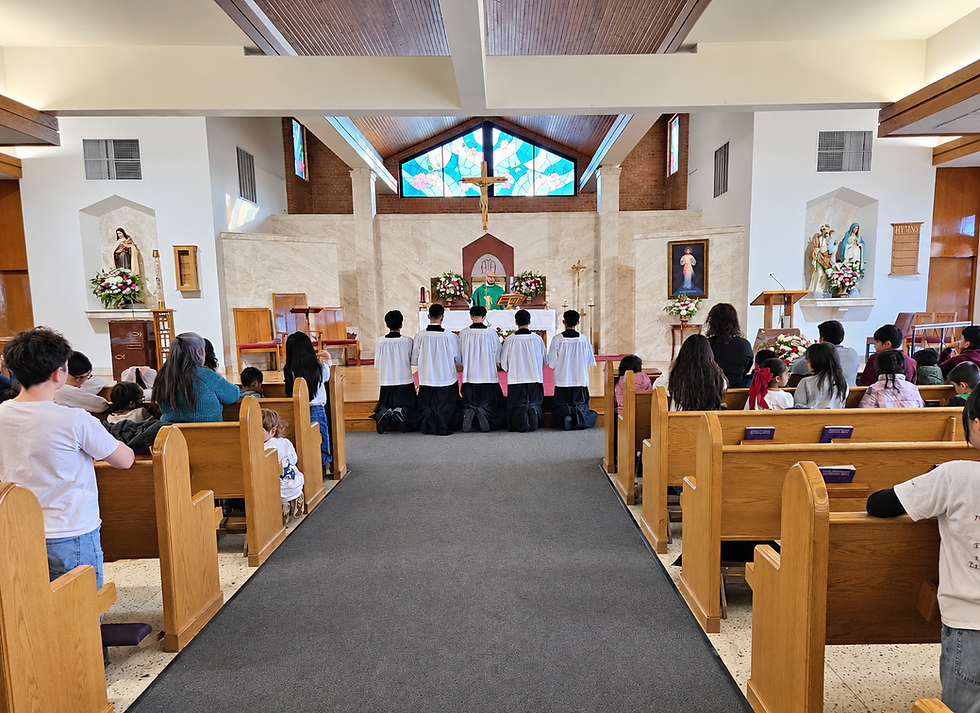 El padre Jaime Valdez, párroco de la parroquia de St. Therese en Aurora, celebró la Misa para la comunidad que ahora conmemora 100 años de fe y servicio. (Foto cortesía de la parroquia St. Therese, Aurora)
