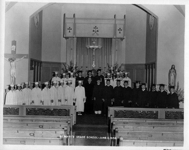 Escuela St. Mary, 1956. (Foto cortesía de la parroquia St. Mary, Littleton)