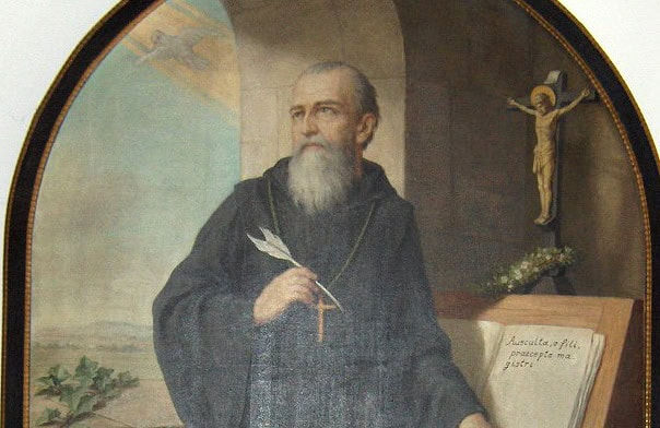 Portrait of St. Benedict of Nursia by Herman Nieg, c. 1926. (Photo: Georges Jansoone/Wikimedia Commons, Public Domain)